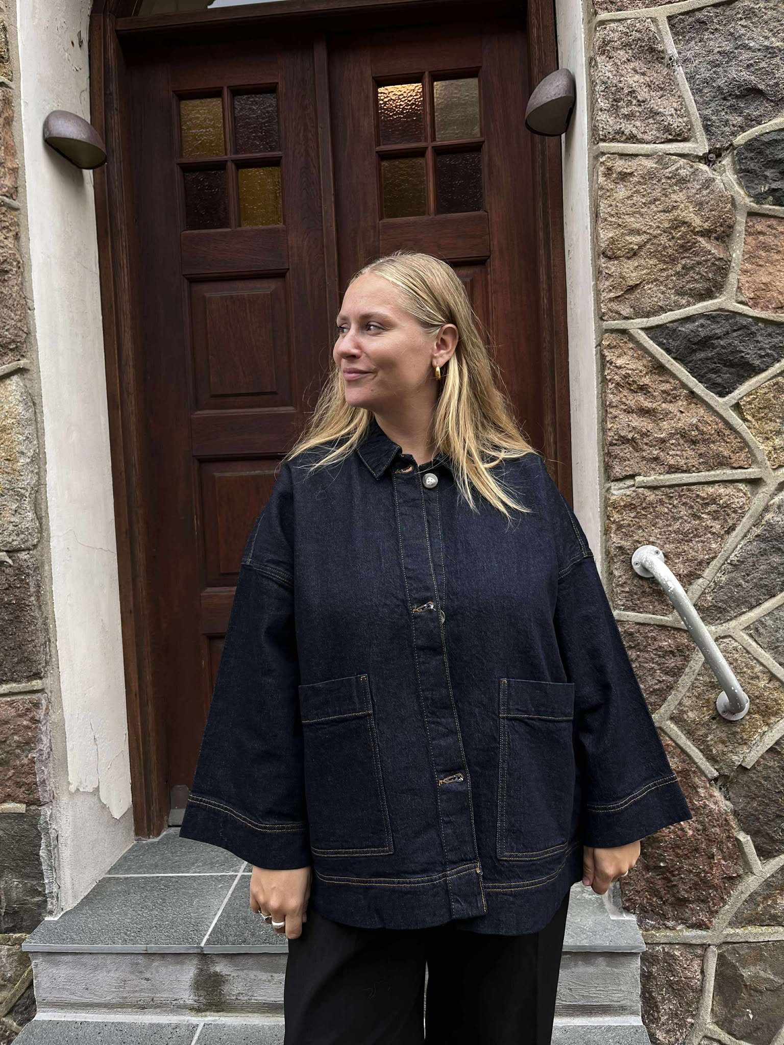 AWVERENA Denim Jacket - Dark Blue Denim